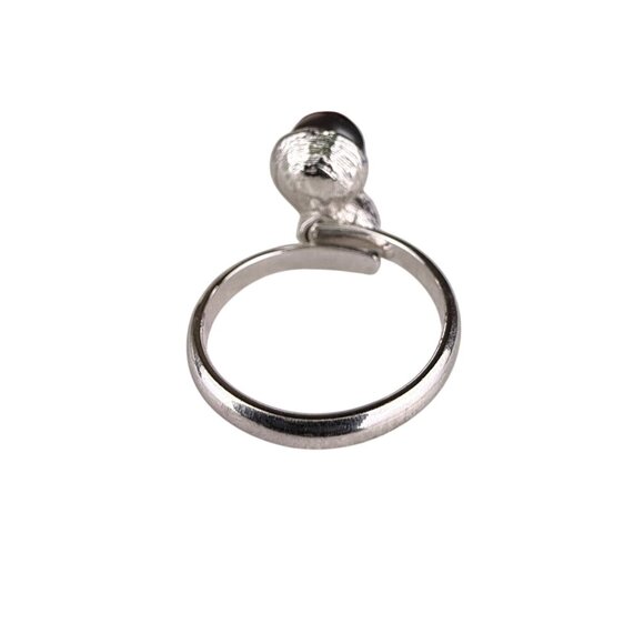 Sarah Coventry Silver Tone Double Pearl Statement Ring Elegant Design Size 5 - Picture 3 of 5